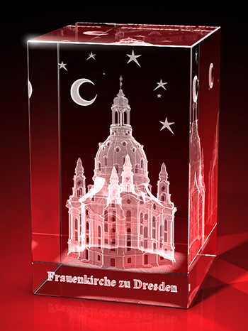Dresden Souvenirs : Frauenkirche Dresden - Mond und Sterne – GLASFOTO.COM